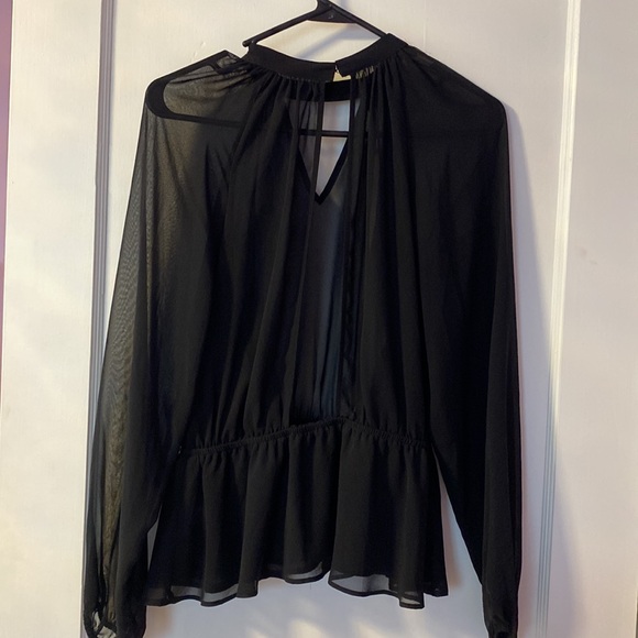 **FINAL CHANCE**Express sheer long sleeve peplum blouse - Picture 2 of 7